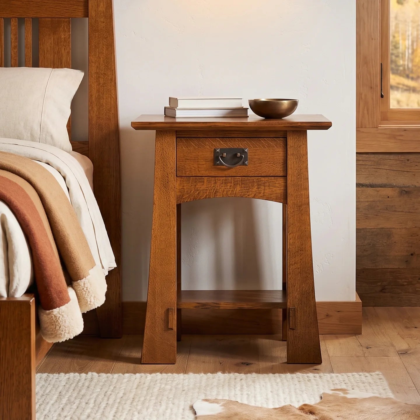 Bungalow Spacesaver Single Drawer Nightstand - Antique Brown