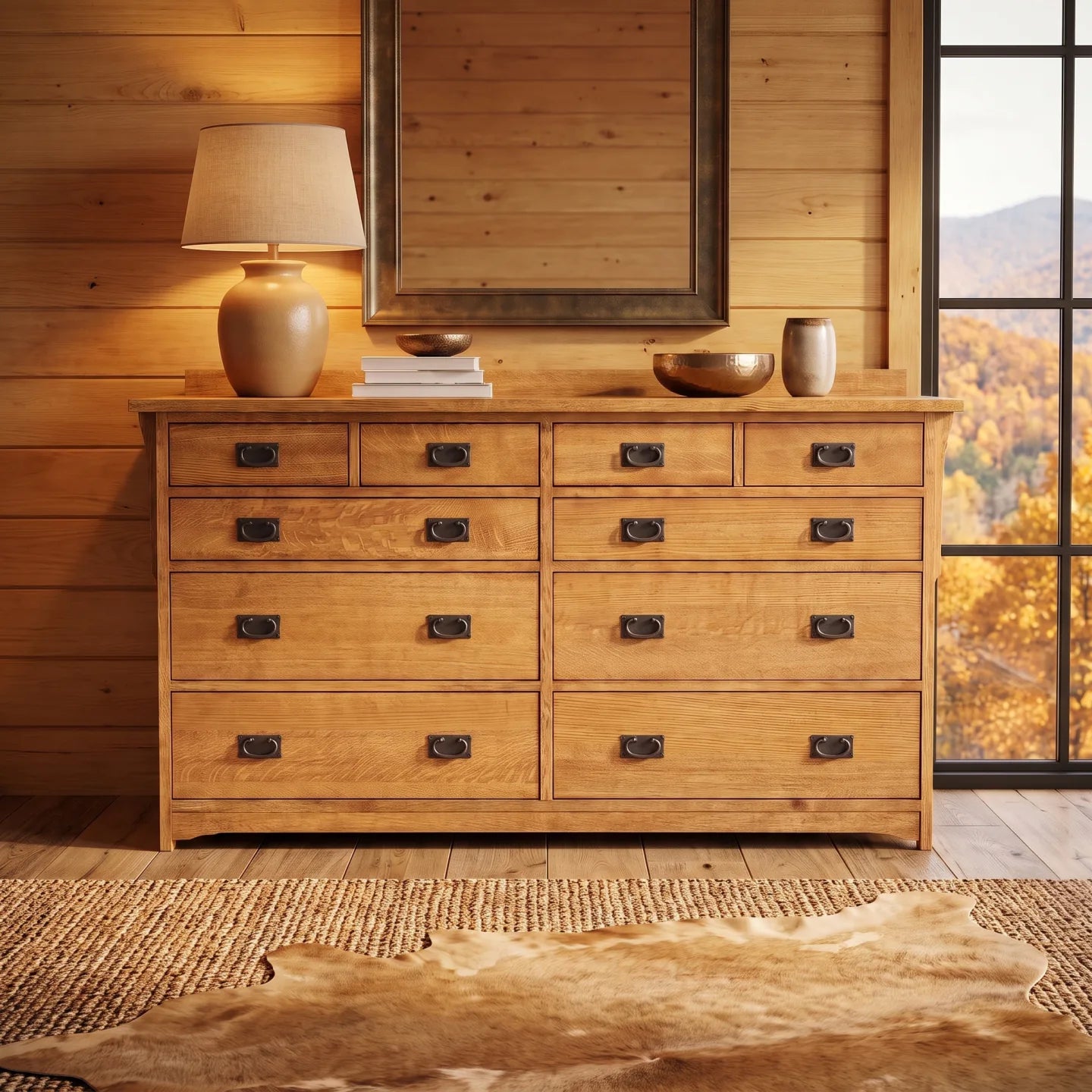 Mission 10-Drawer Dresser - Country