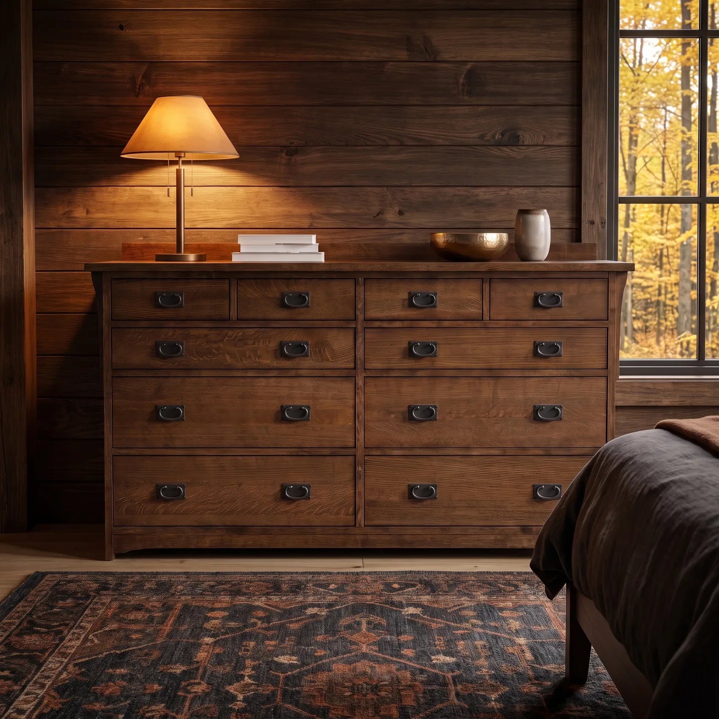 Mission 10-Drawer Dresser - Walnut