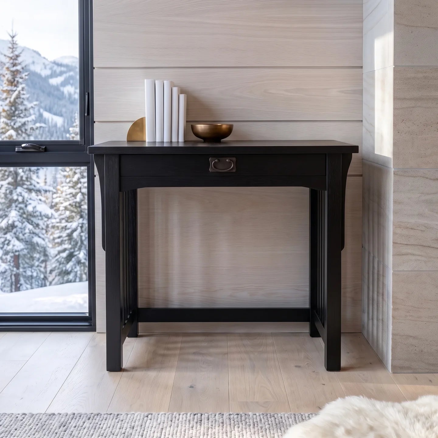 Mission 1-Drawer Desk - Black