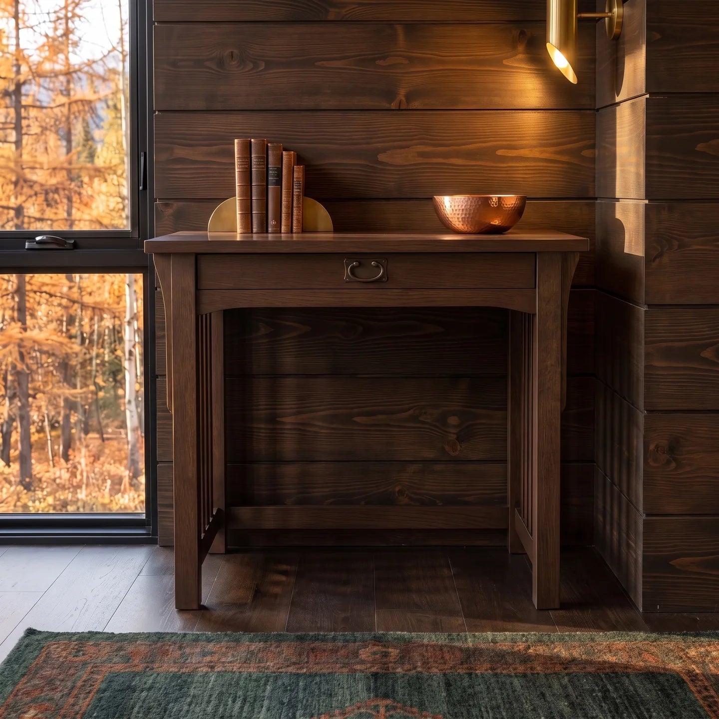 Mission 1-Drawer Desk - Walnut