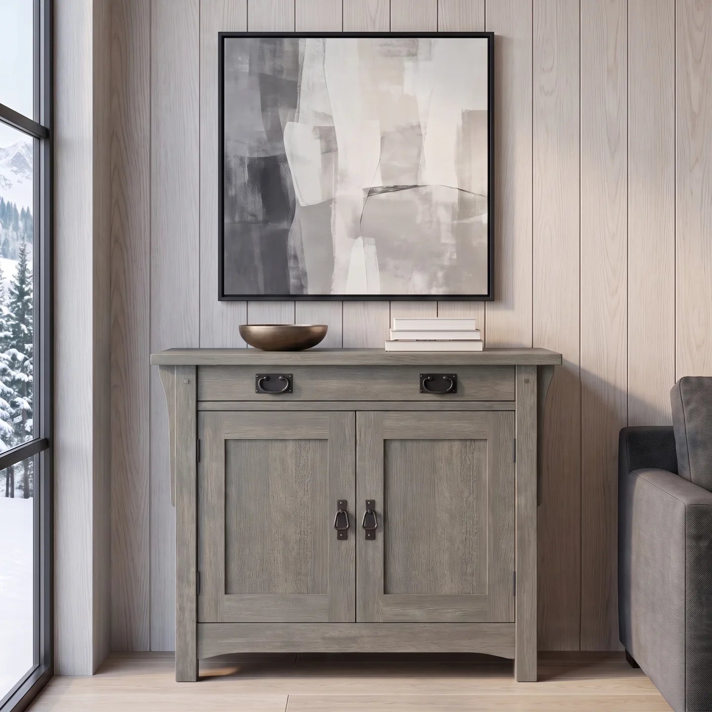 Mission 2-Door Console - Stone Gray