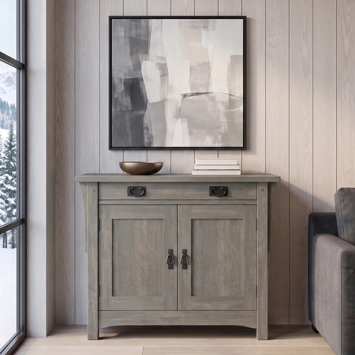 Mission 2-Door Console - Stone Gray