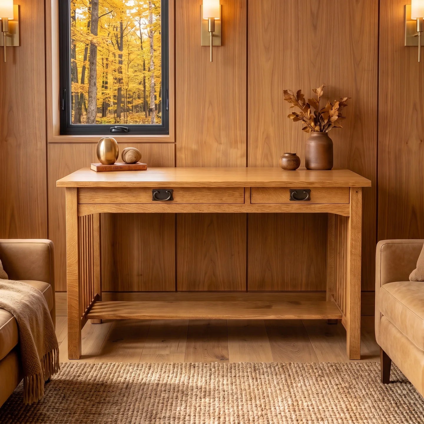 Mission 2-Drawer Desk - Country