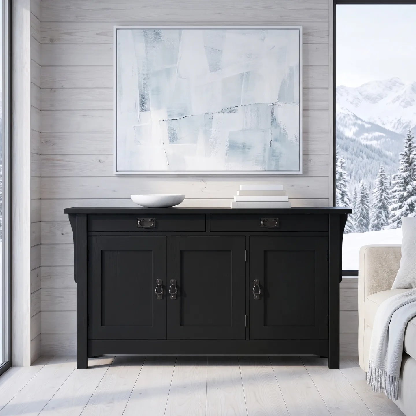 Mission 3-Door Console - Black