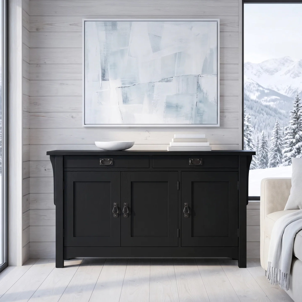 Mission 3-Door Console - Black