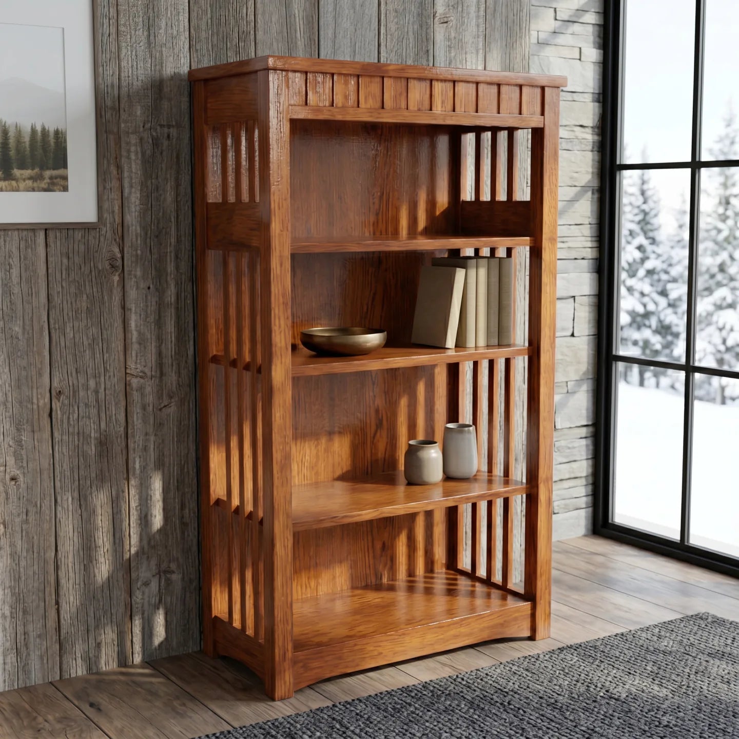 48" Bookcase - Antique Brown