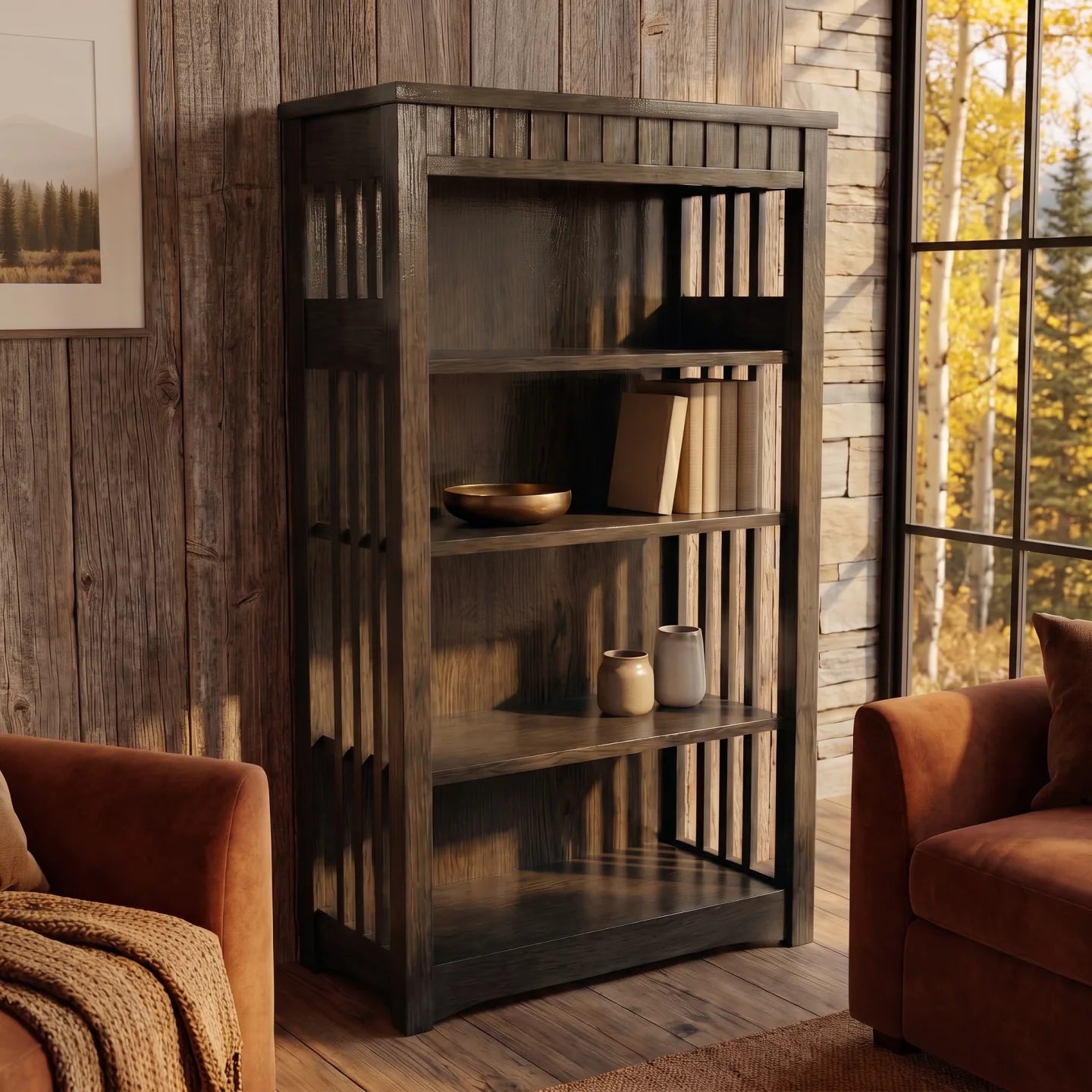 48" Bookcase - Charcoal