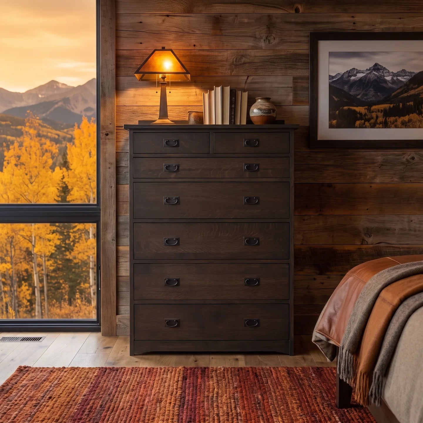 Mission 7-Drawer Bedroom Chest - Charcoal