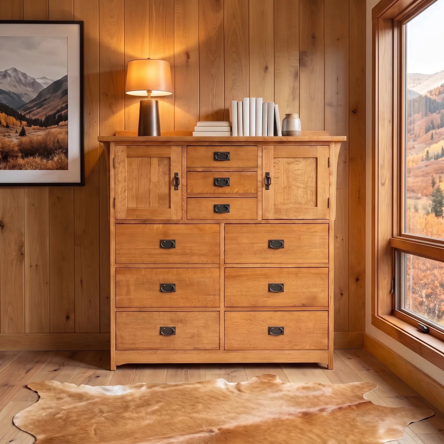 Mission 9-Drawer Bedroom Chest - Country