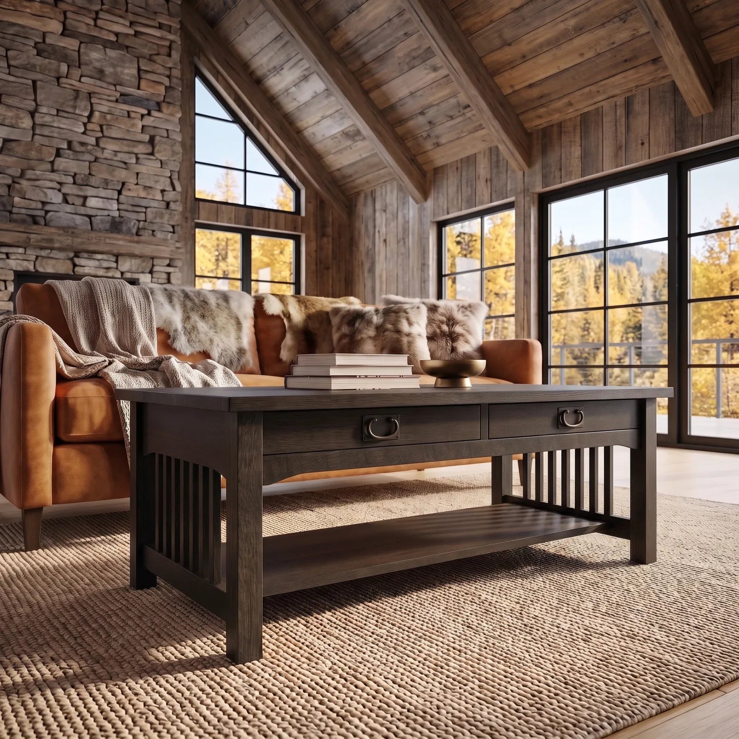 Mission Coffee Table - Charcoal
