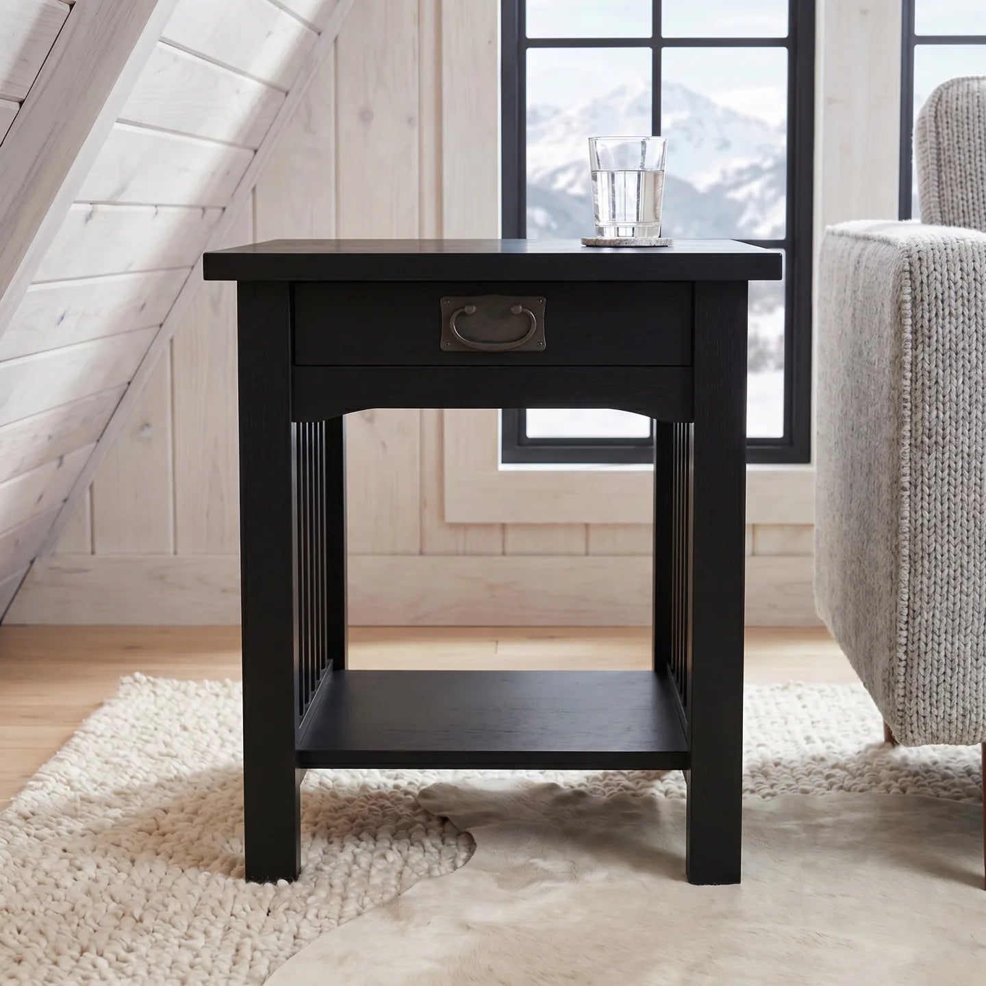 Mission End Table - Black