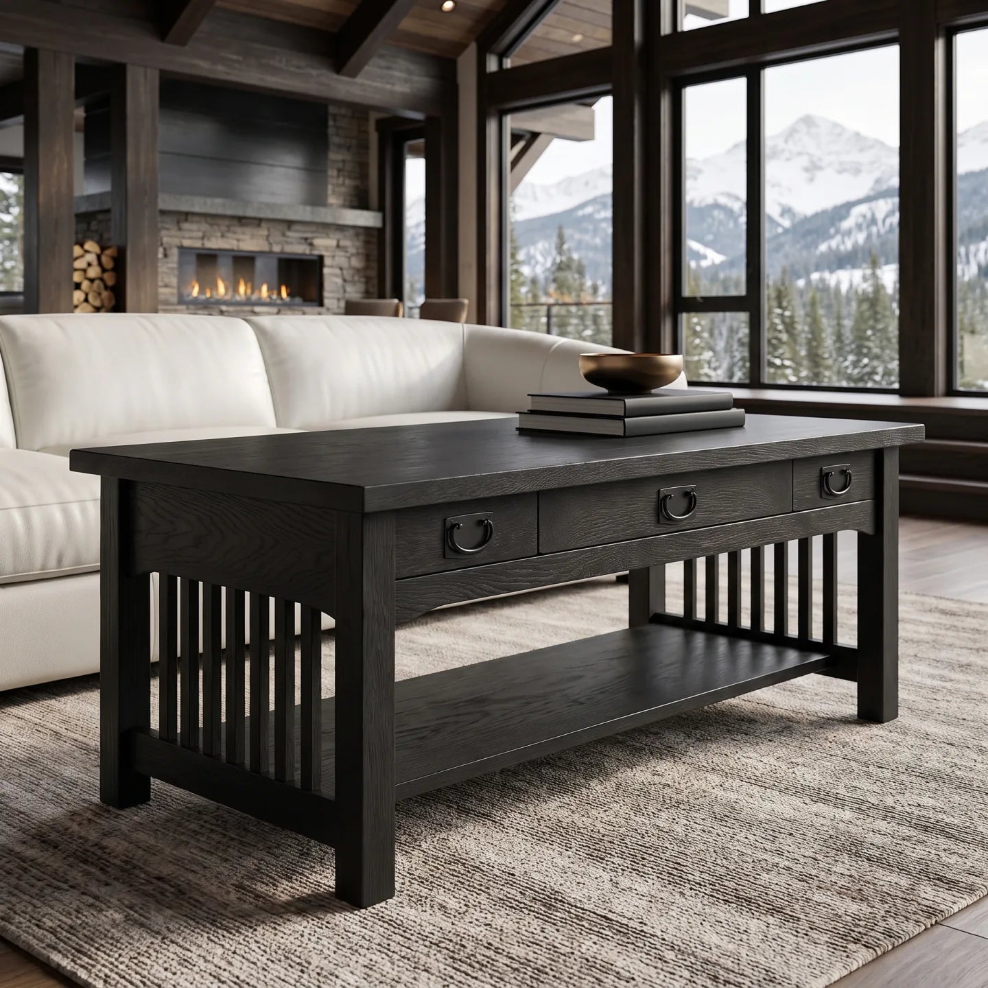 Mission Lift-Top Coffee Table - Black