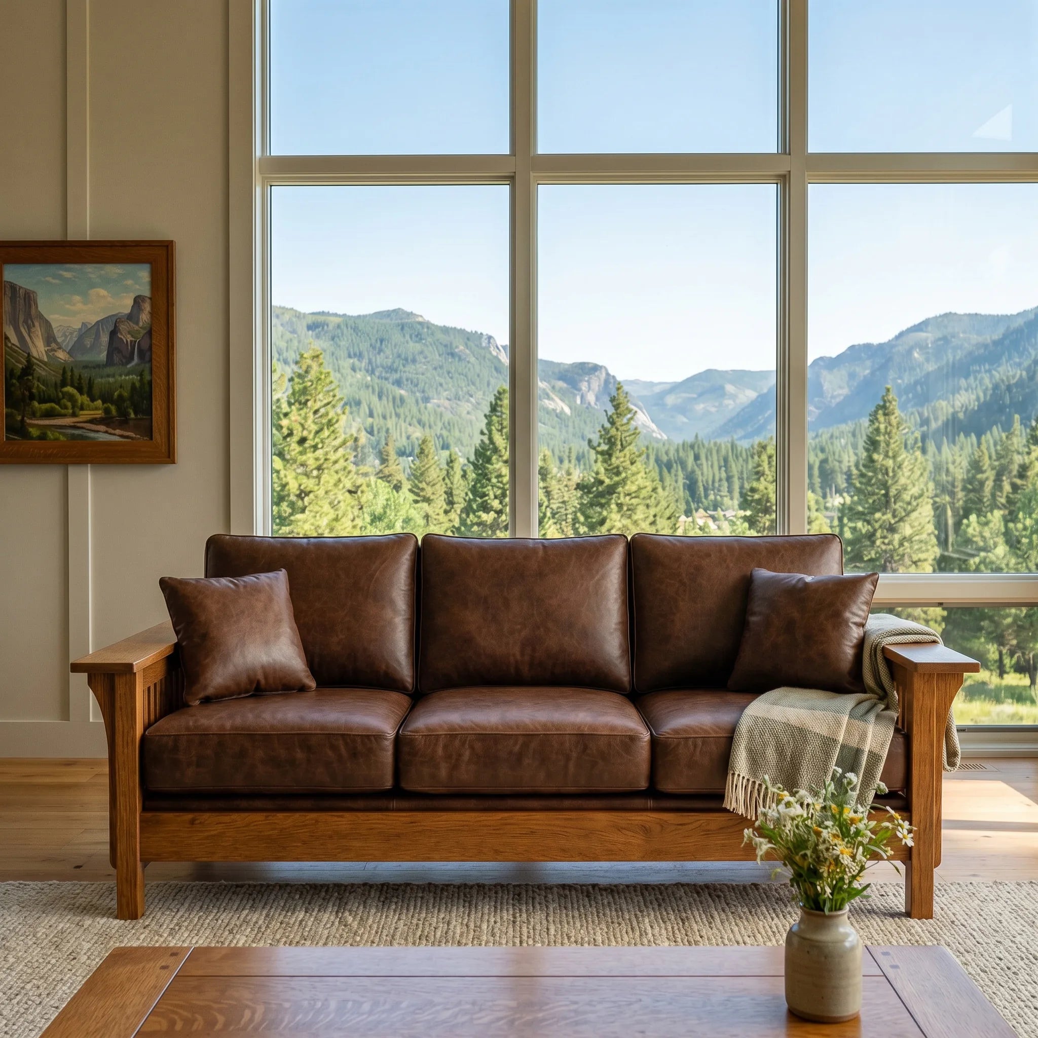 Sofa - Solid Oak — front view