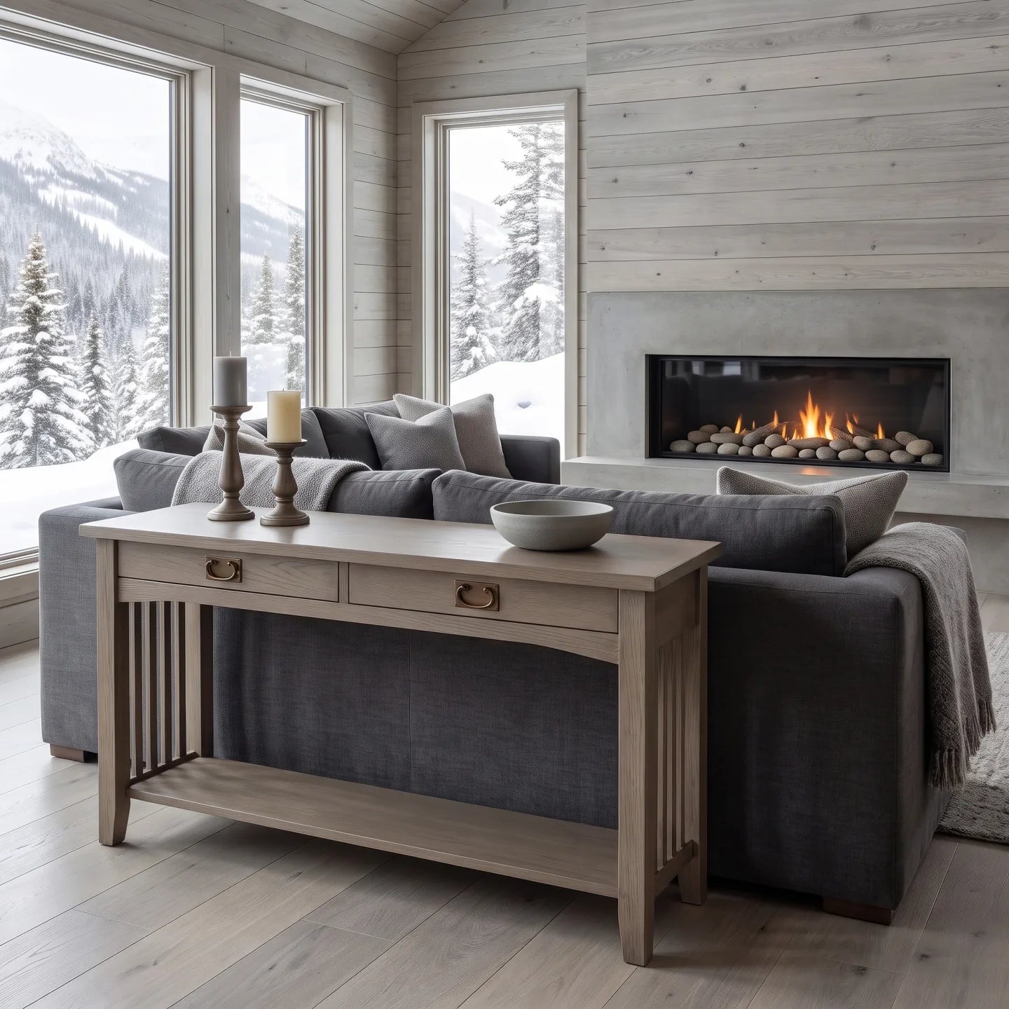 Mission Sofa Table - Stone Gray