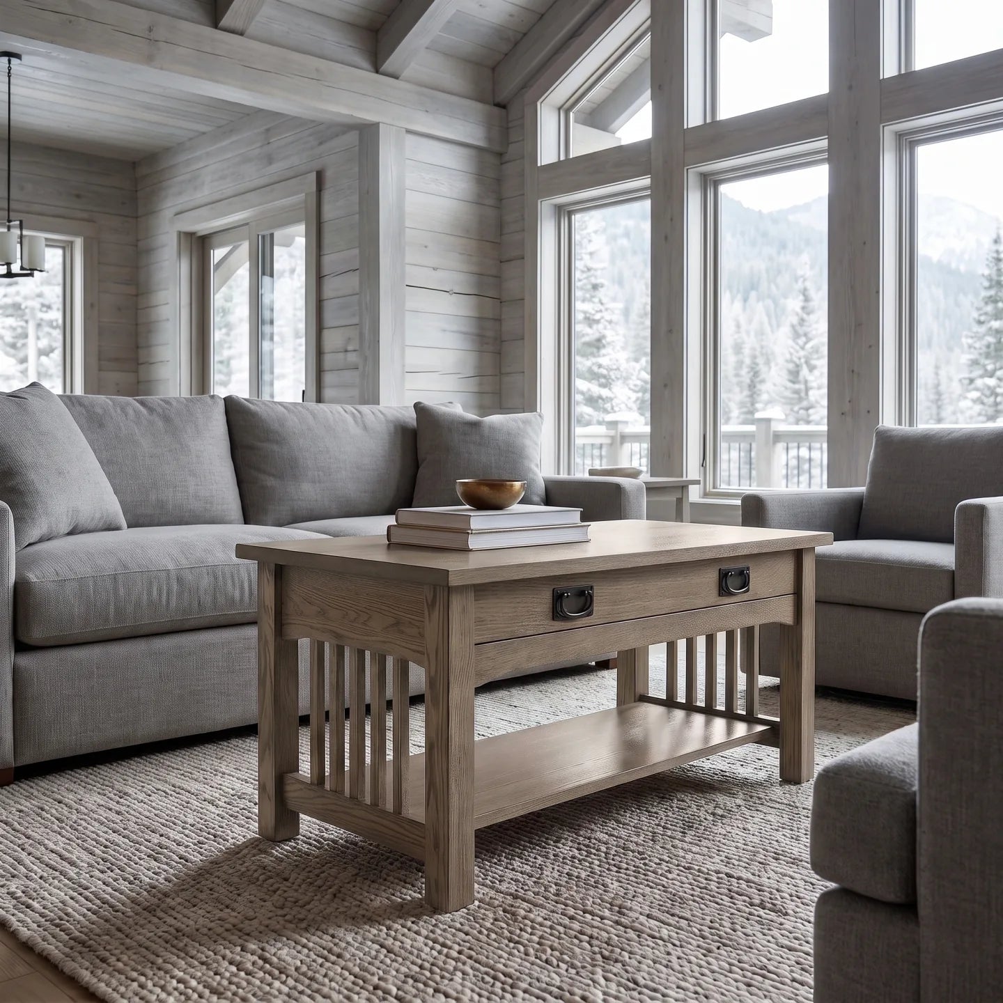 Mission Spacesaver Coffee Table - Stone Gray