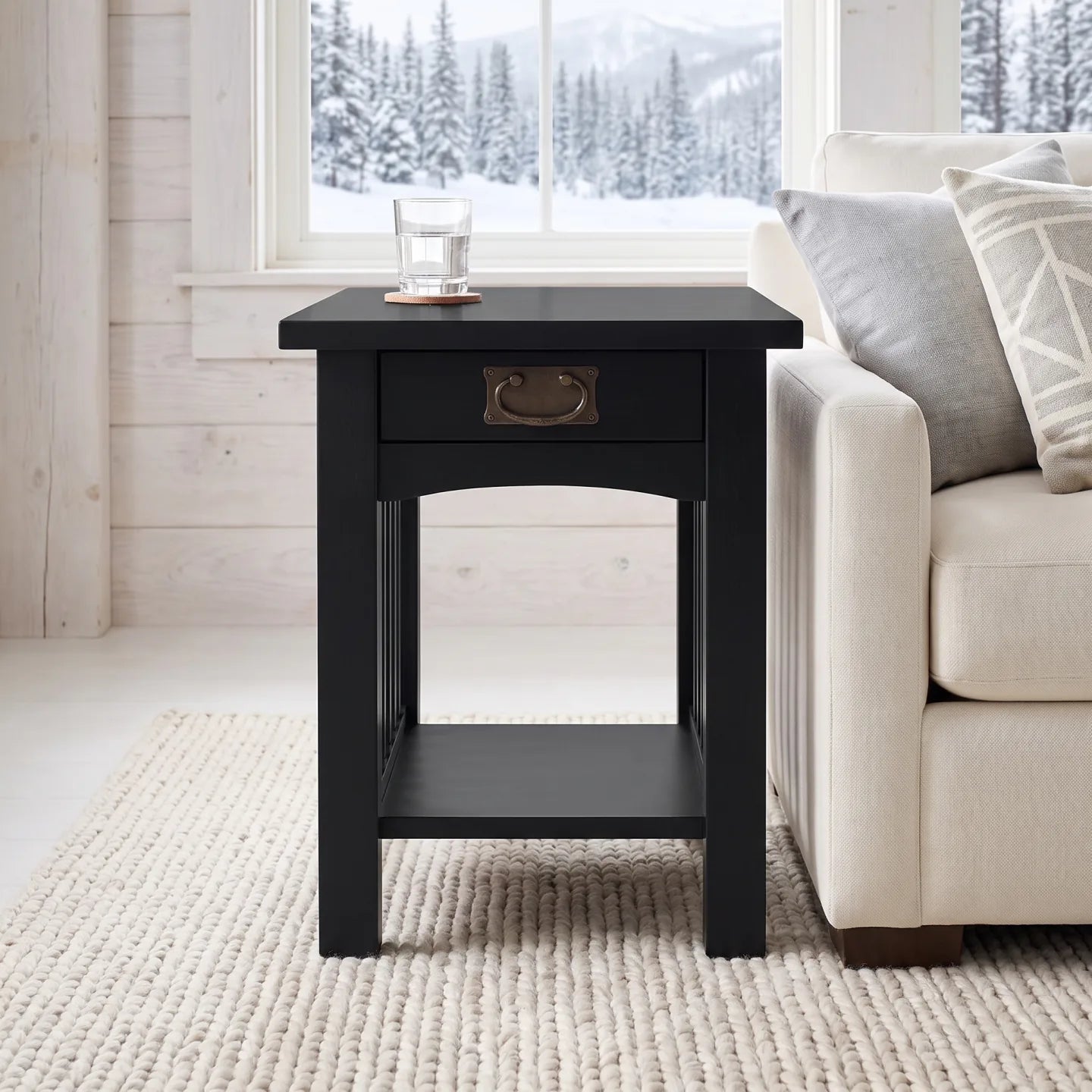 Mission Spacesaver End Table - Black