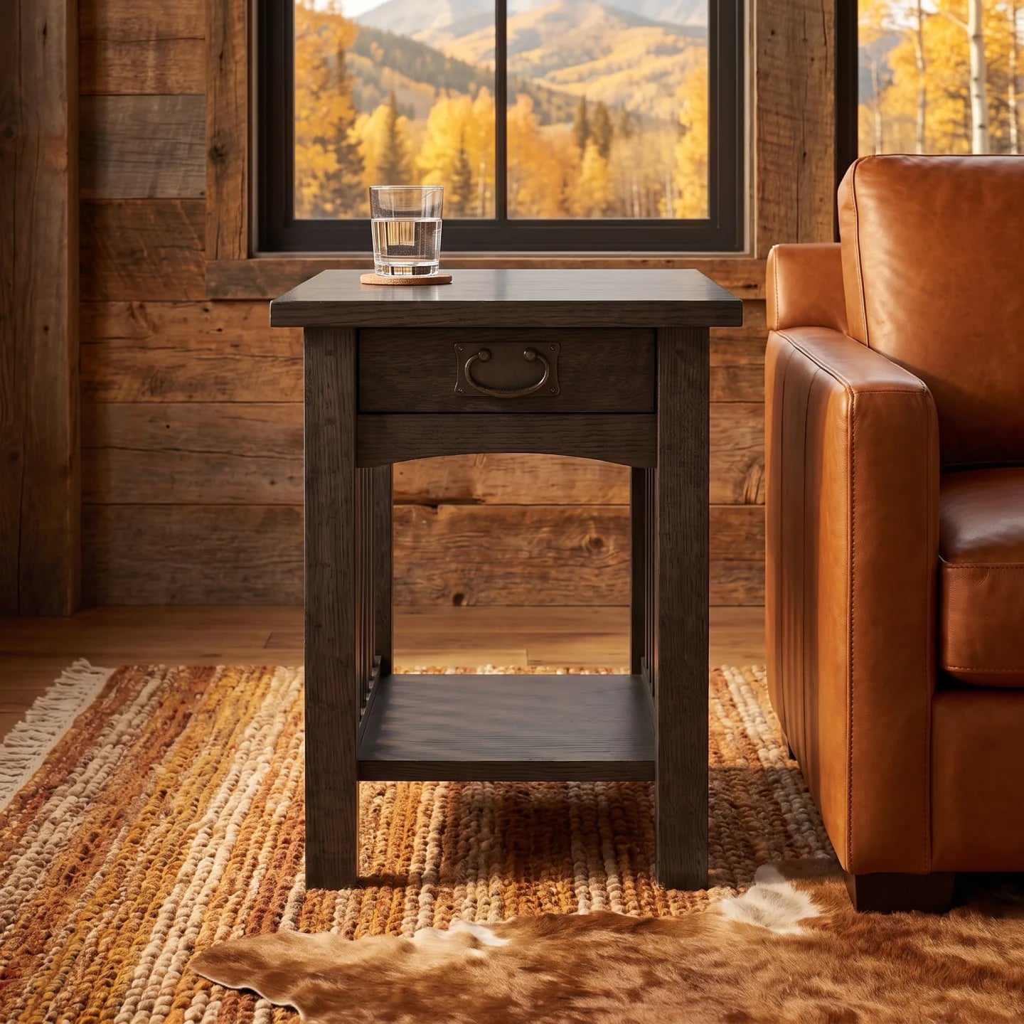 Mission Spacesaver End Table - Charcoal