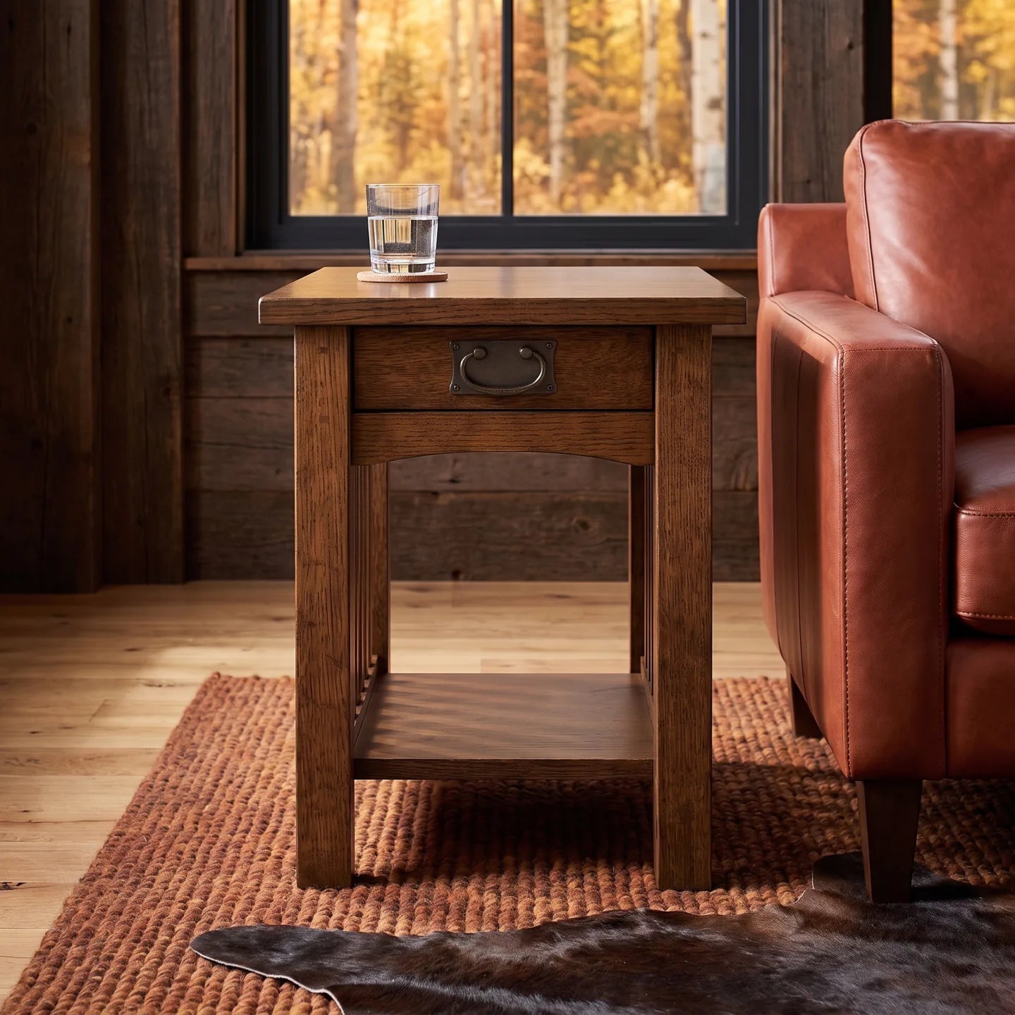 Mission Spacesaver End Table - Walnut