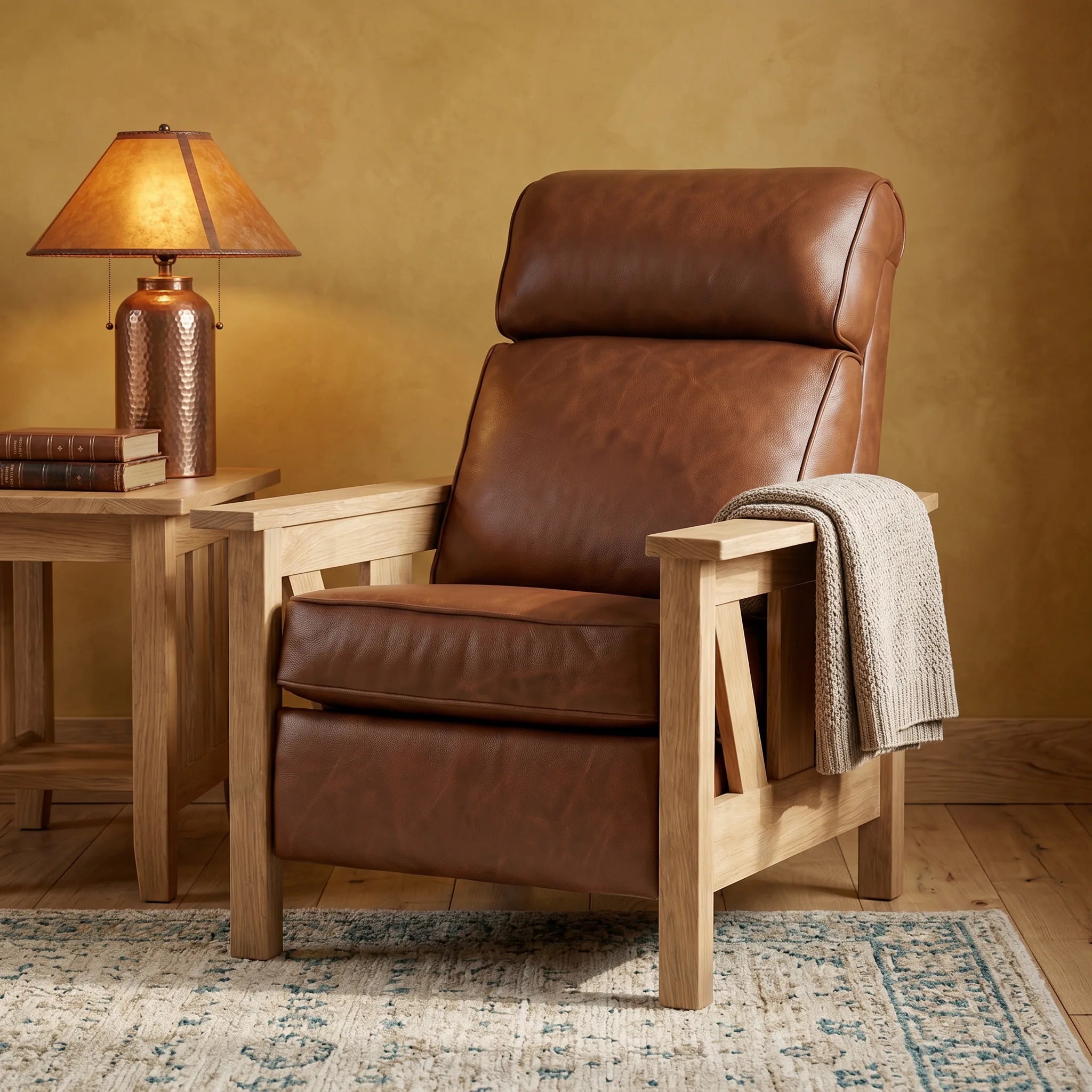 V-Frame Farmhouse Recliner — front view
