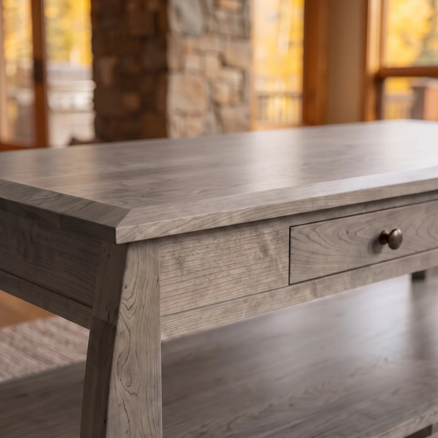 African Inlay Coffee Table - Stone Gray