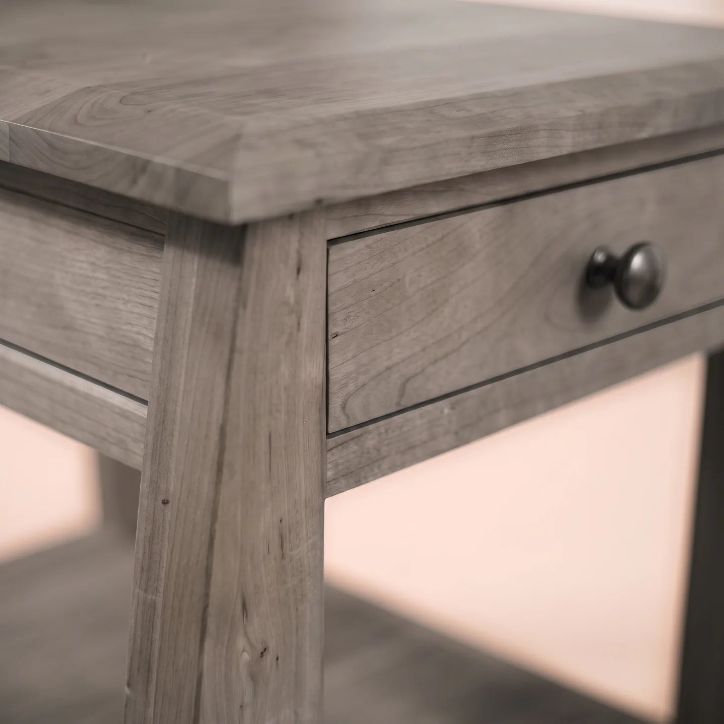 African Inlay End Table - Stone Gray