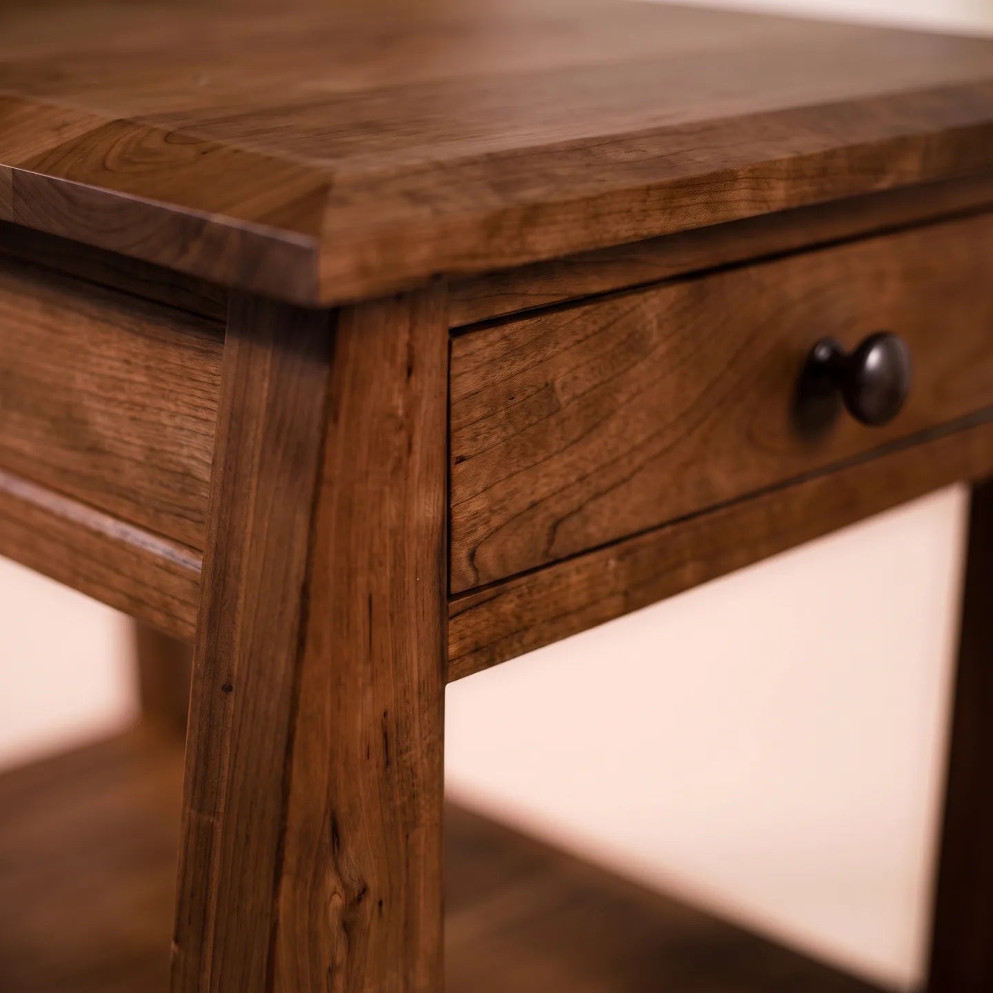 African Inlay End Table - Walnut
