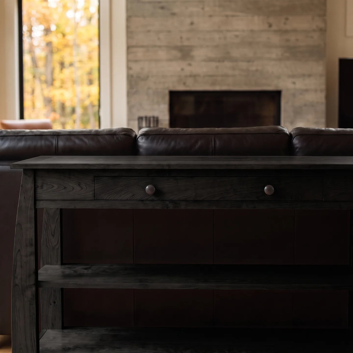 African Inlay Sofa Table - Black