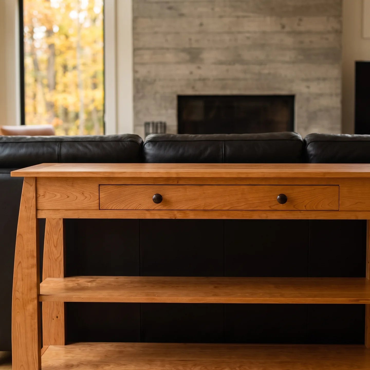 African Inlay Sofa Table - Black