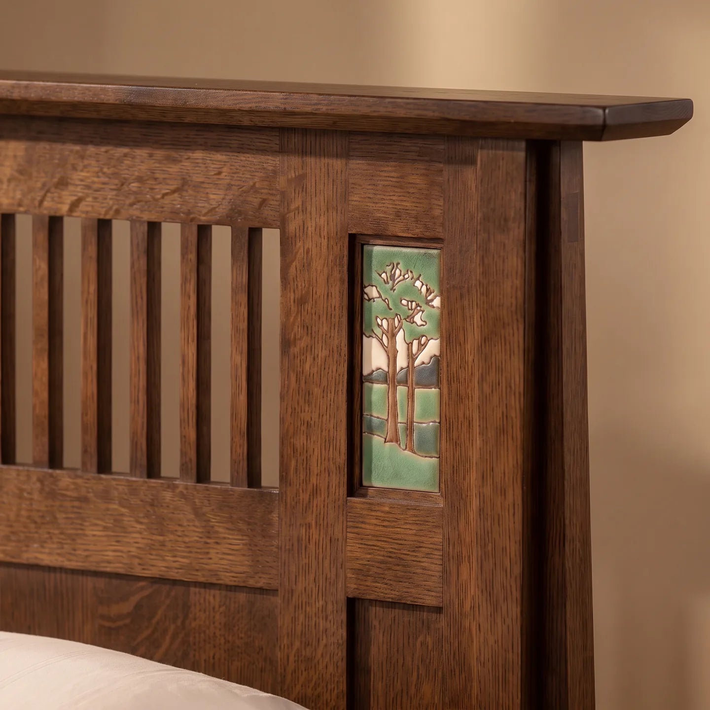 Mosaic Platform Bungalow Bed Frame - Walnut