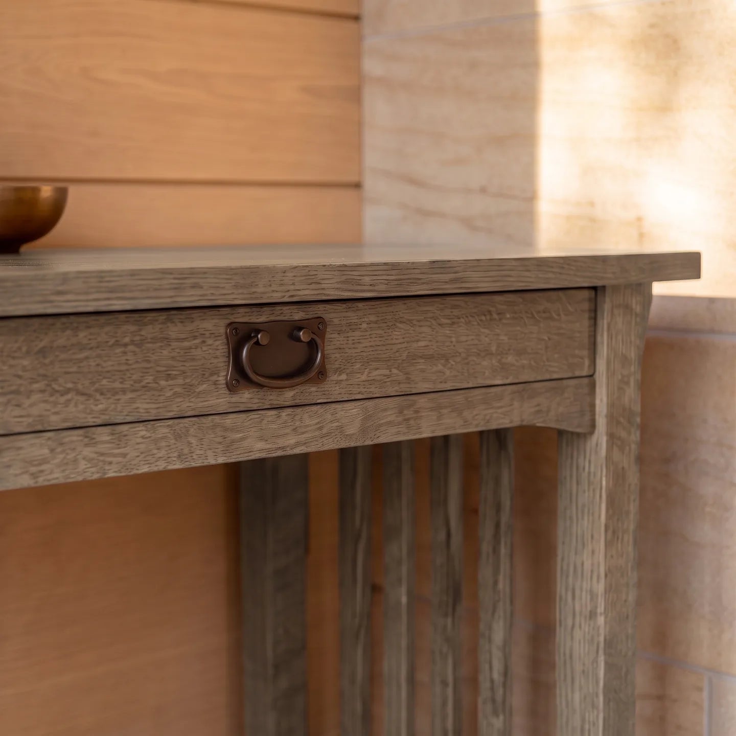Mission 1-Drawer Desk - Stone Gray