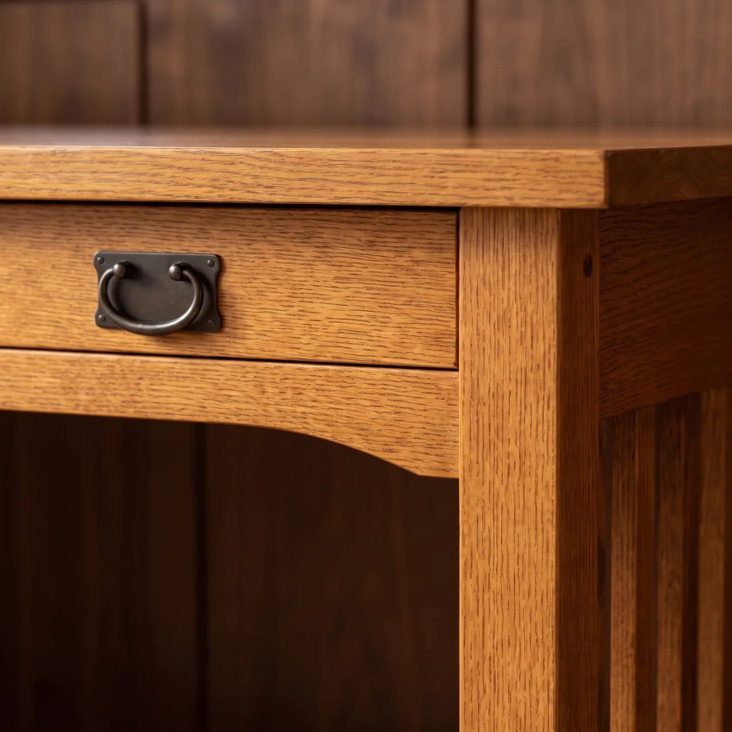 Mission 2-Drawer Desk - Antique Brown