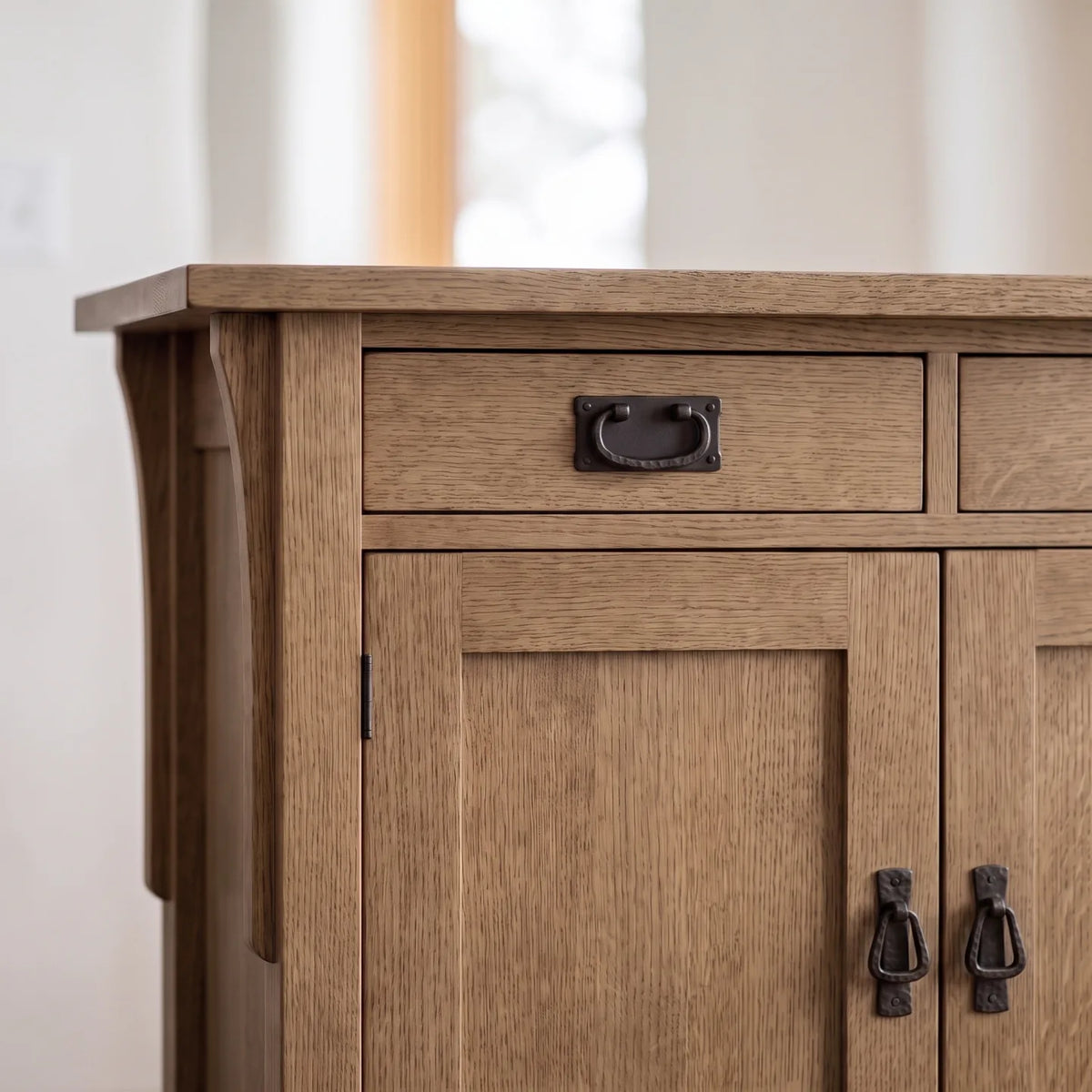 Mission 3-Door Console - Stone Gray