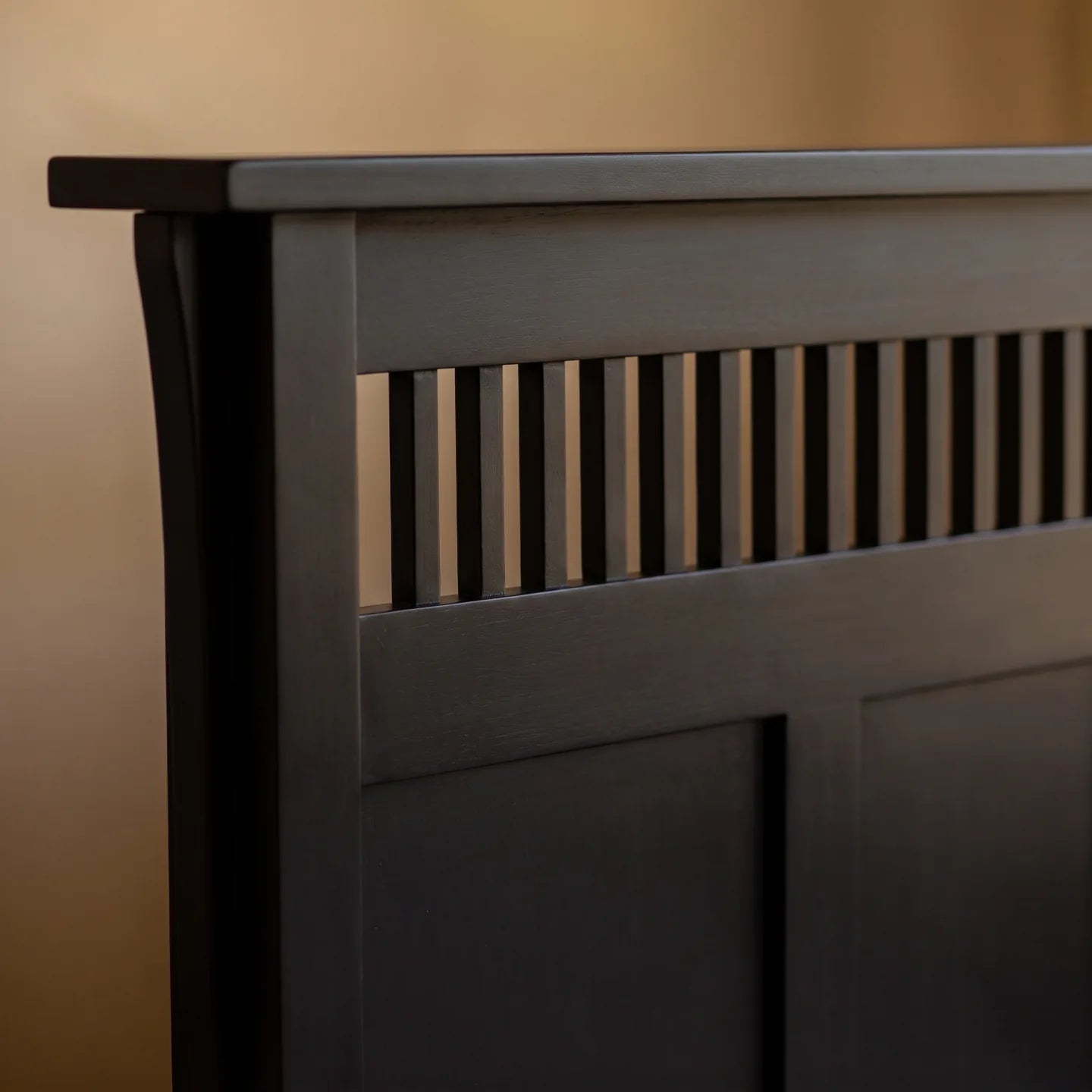 Panel Spindle Platform Bed Frame - Black