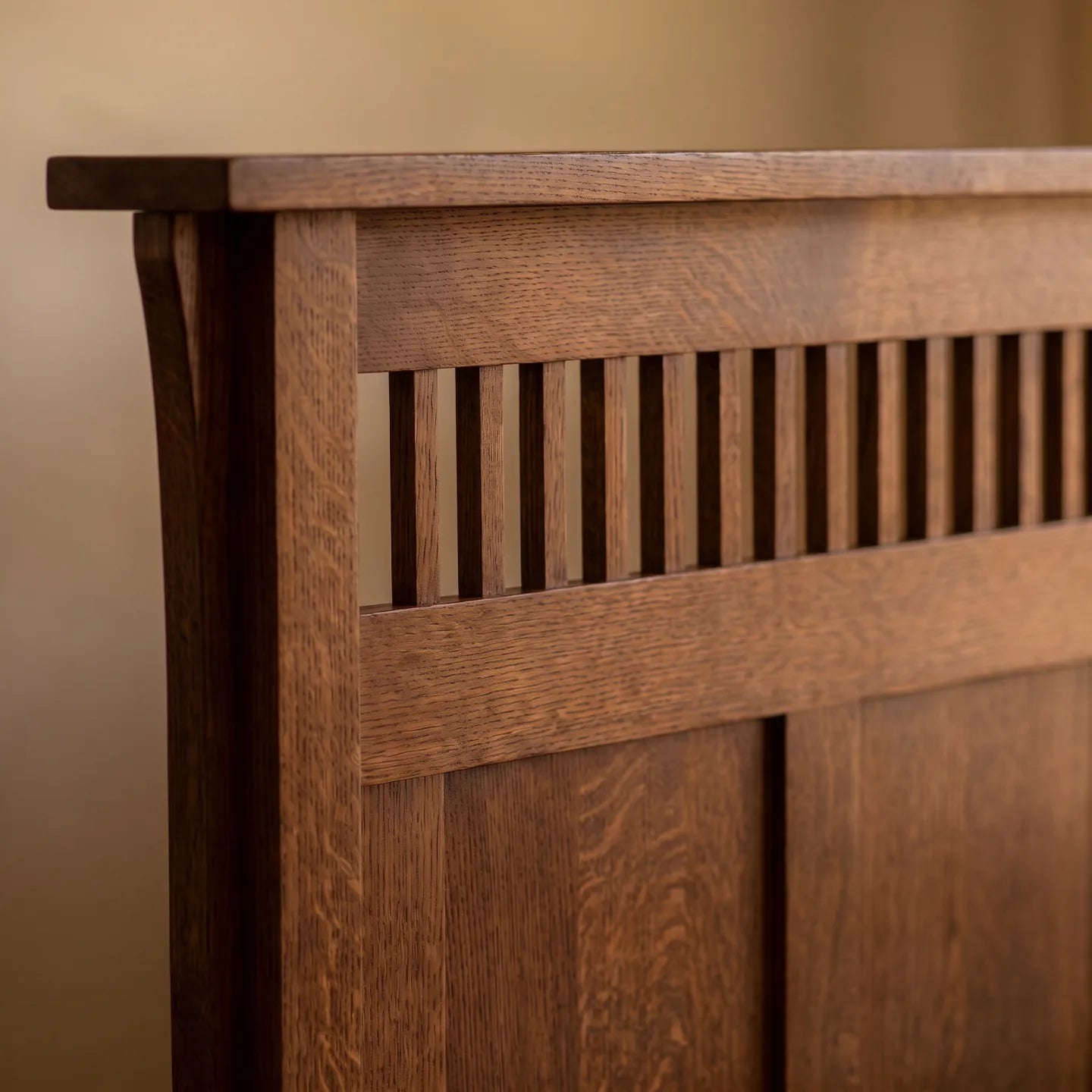 Panel Spindle Platform Bed Frame - Walnut