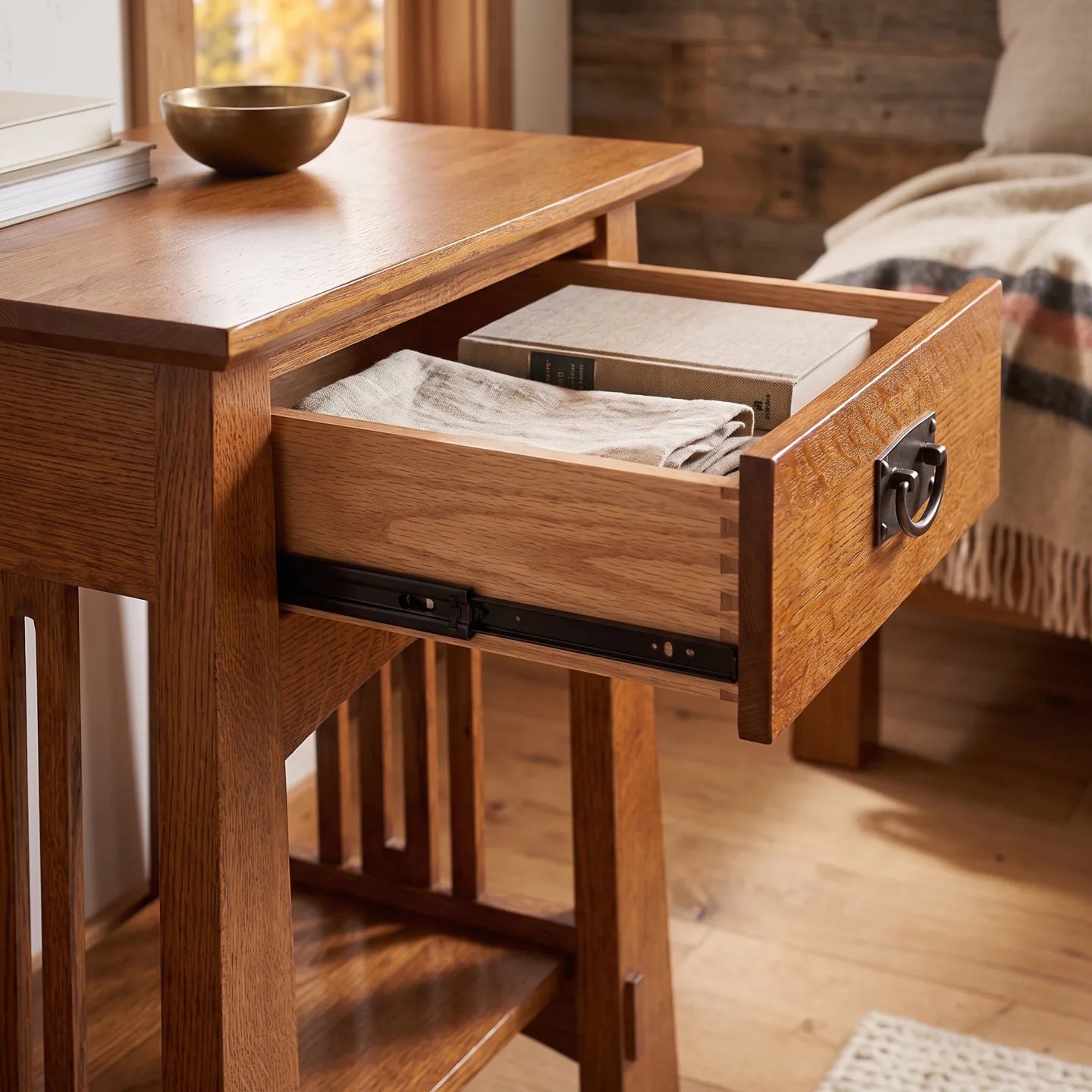 Bungalow Spacesaver Single Drawer Nightstand - Antique Brown