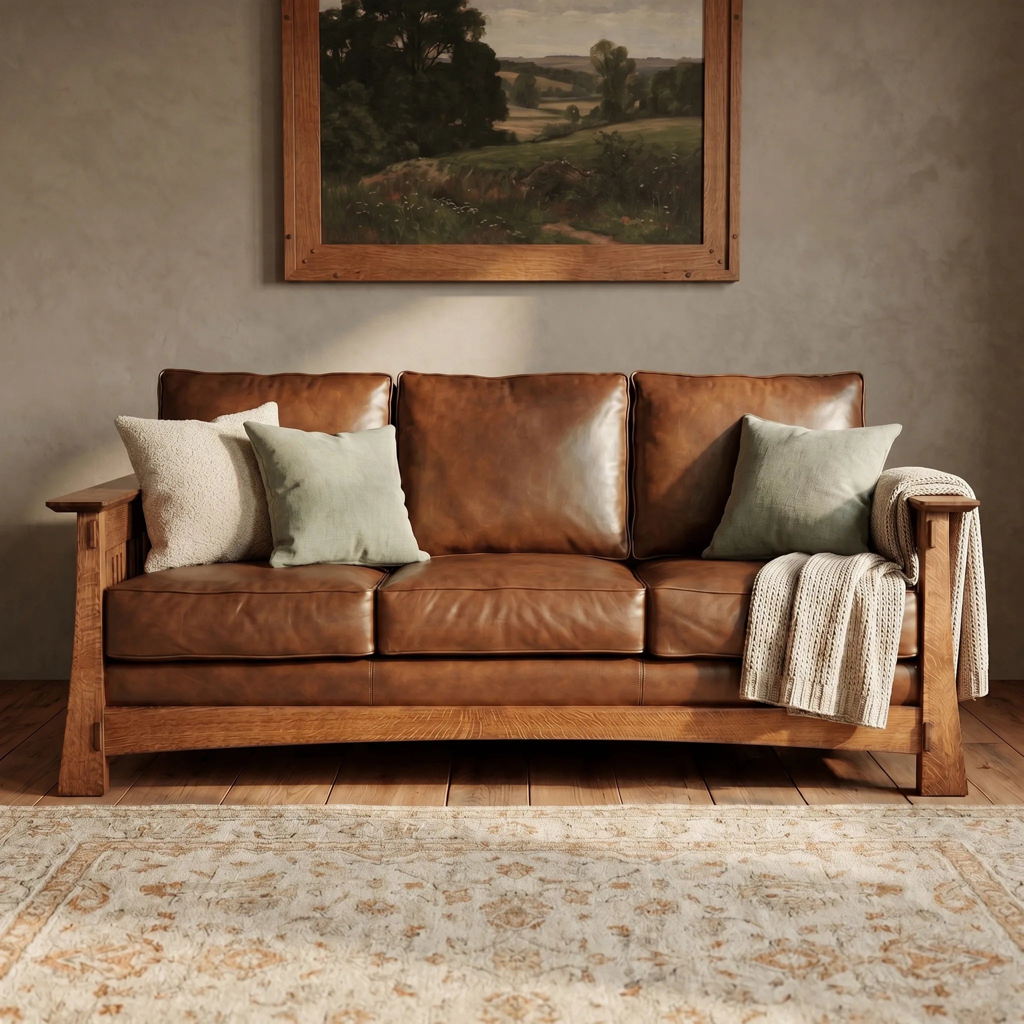 Bungalow Solid Oak Sofa — detail view