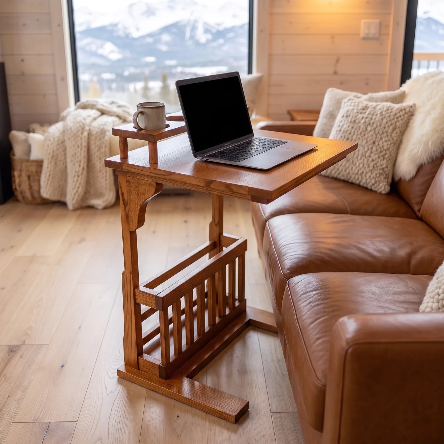 Laptop Sofamate with Cup Holders - Antique Brown