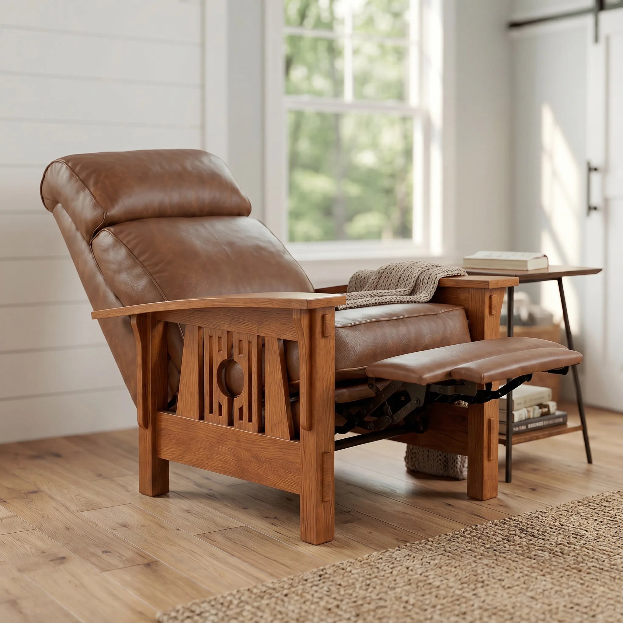 Medallion Farmhouse Recliner — detail view