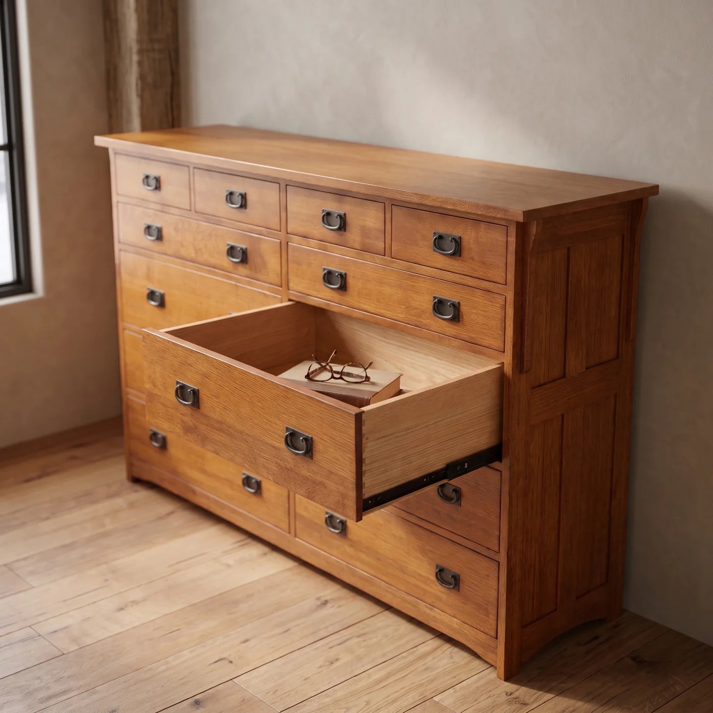 Mission 10-Drawer Dresser - Antique Brown