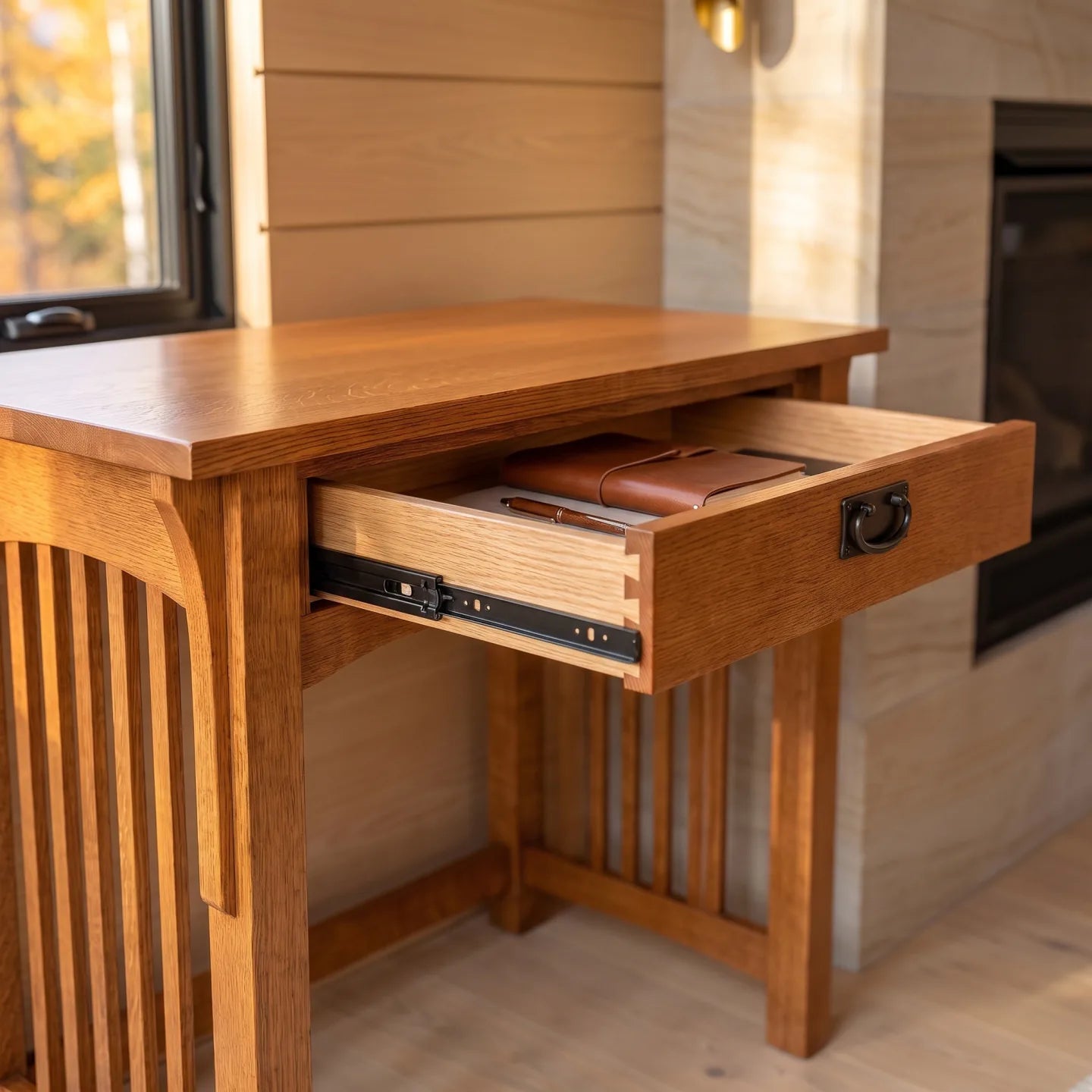 Mission 1-Drawer Desk - Antique Brown