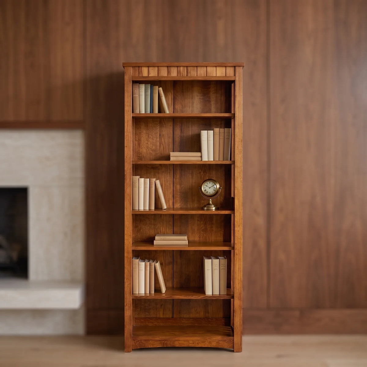 72" Bookcase - Antique Brown