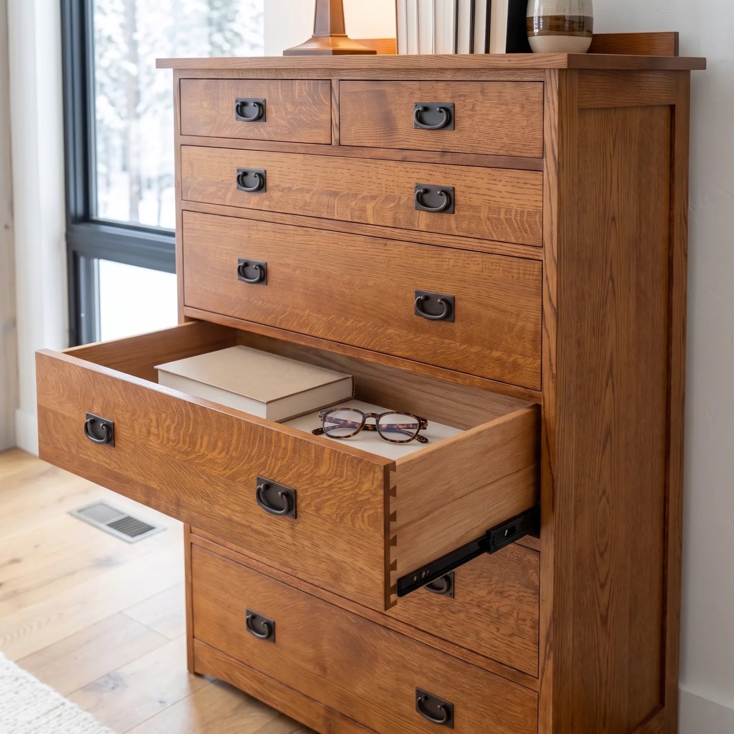 Mission 7-Drawer Bedroom Chest - Antique Brown