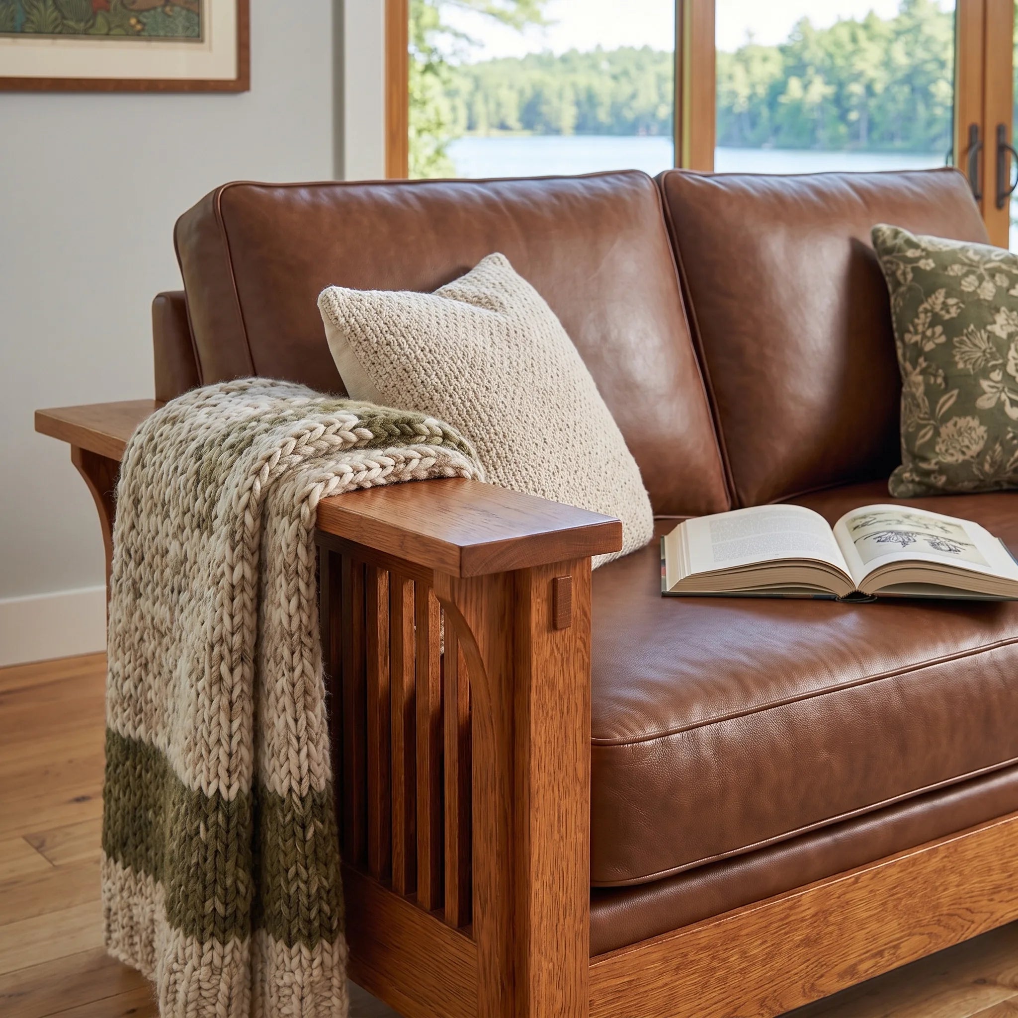 Loveseat - Solid Oak — detail view