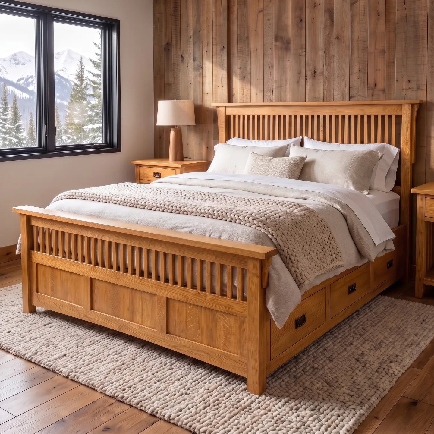 Spindle Platform Bed Frame - Country