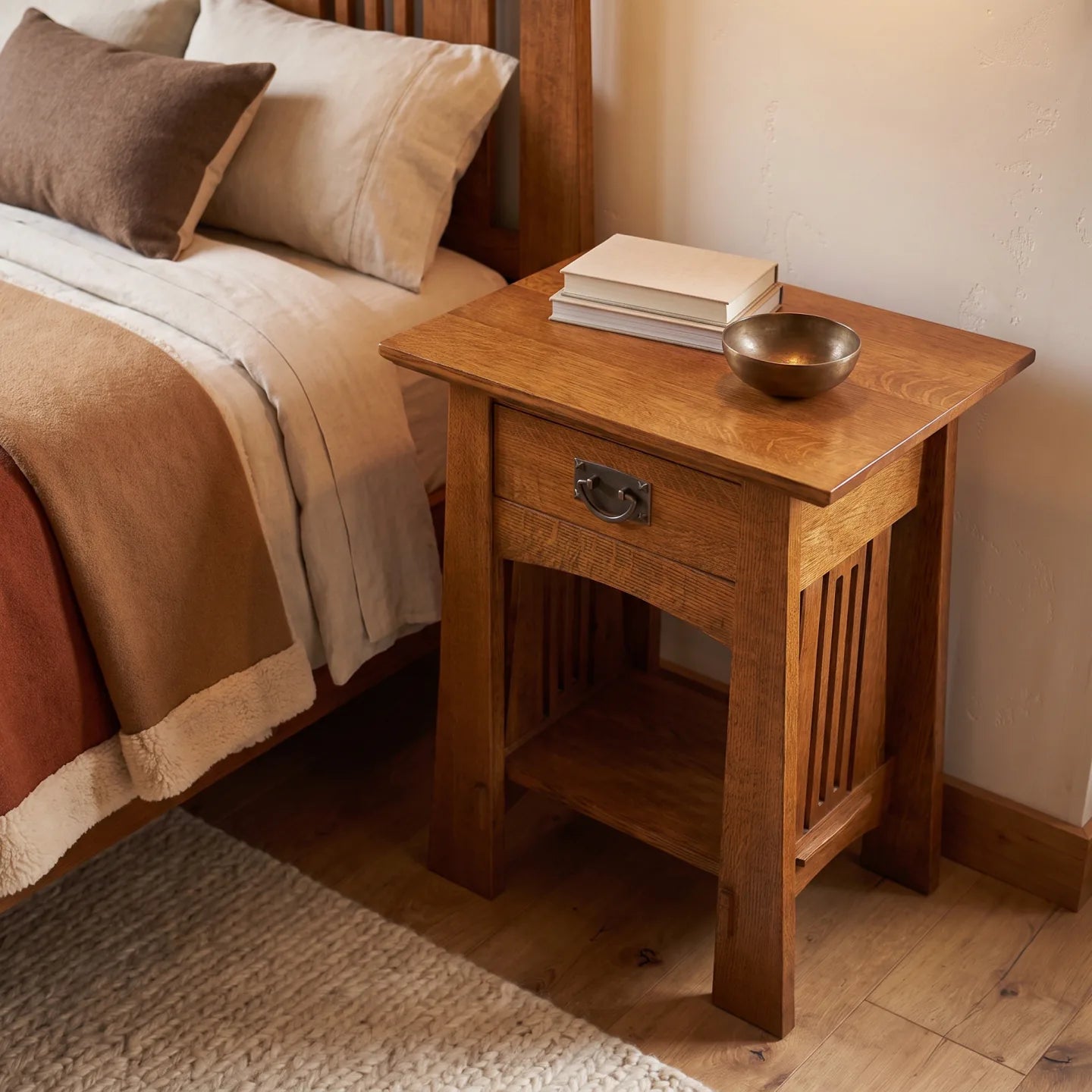 Bungalow Spacesaver Single Drawer Nightstand - Antique Brown