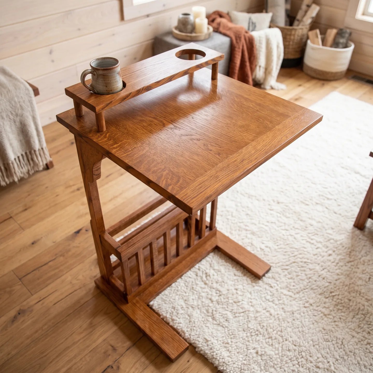 Laptop Sofamate with Cup Holders - Antique Brown