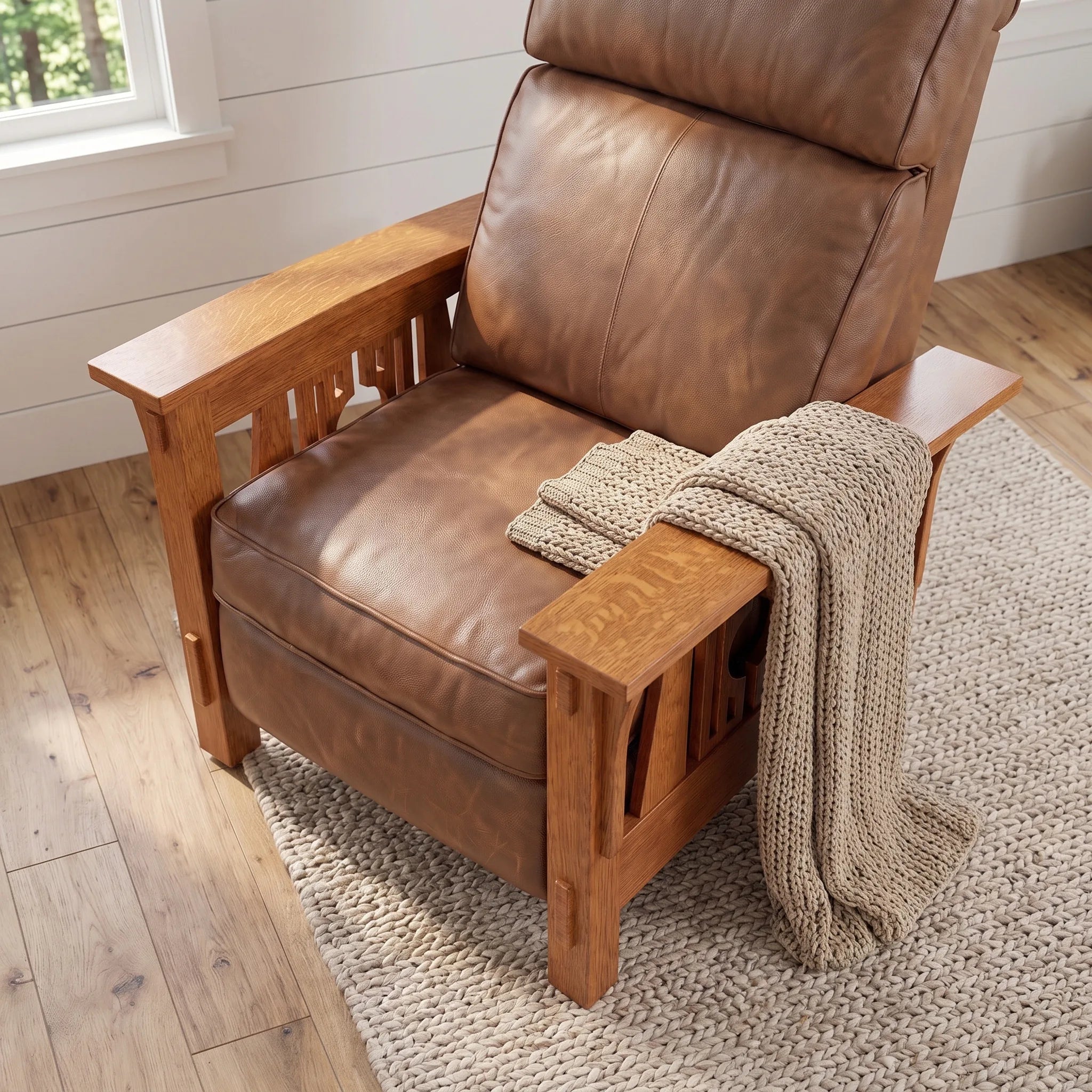 Medallion Farmhouse Recliner — top-down view