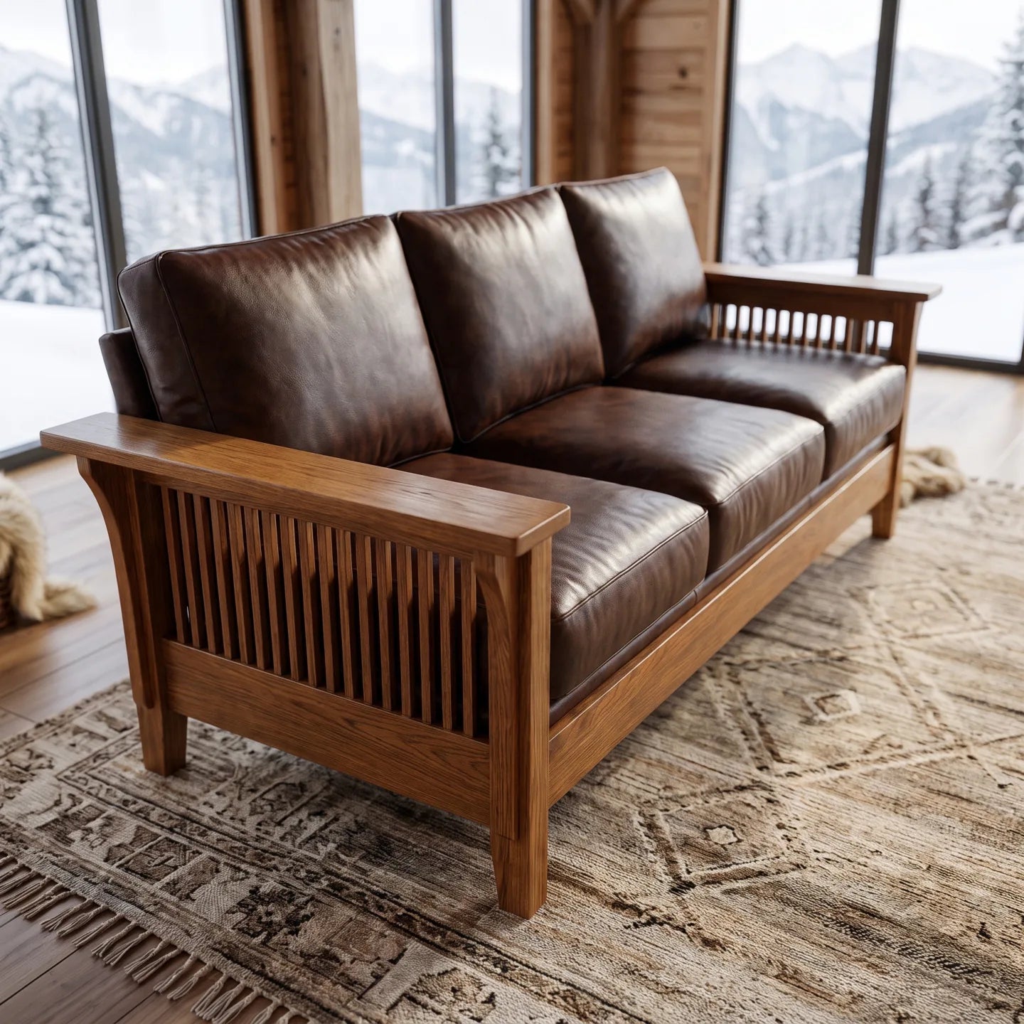 Mission Sofa - Antique Brown