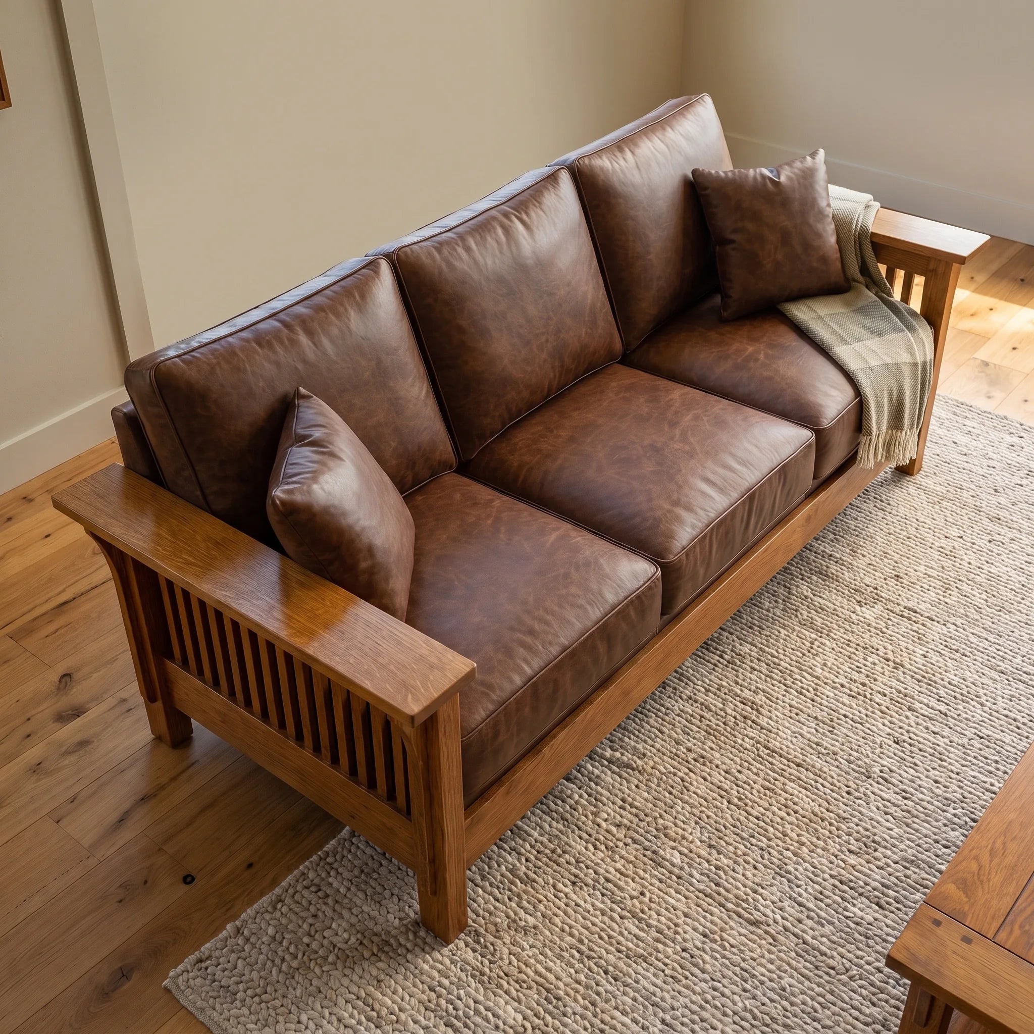 Sofa - Solid Oak — top-down view